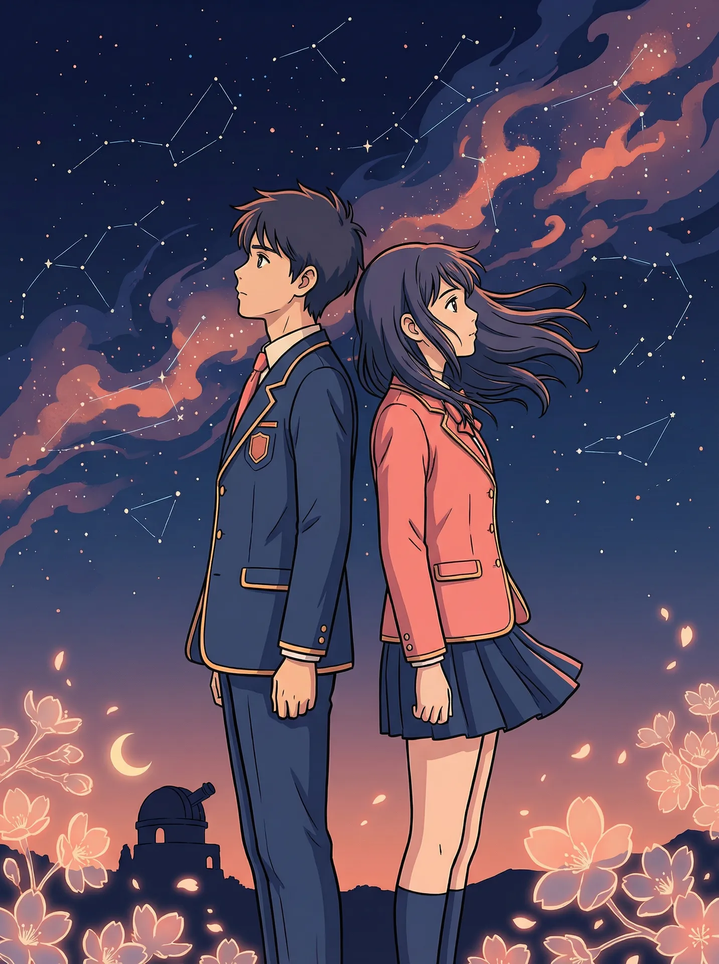 同人画作 - 星空下的誓言 动漫同人